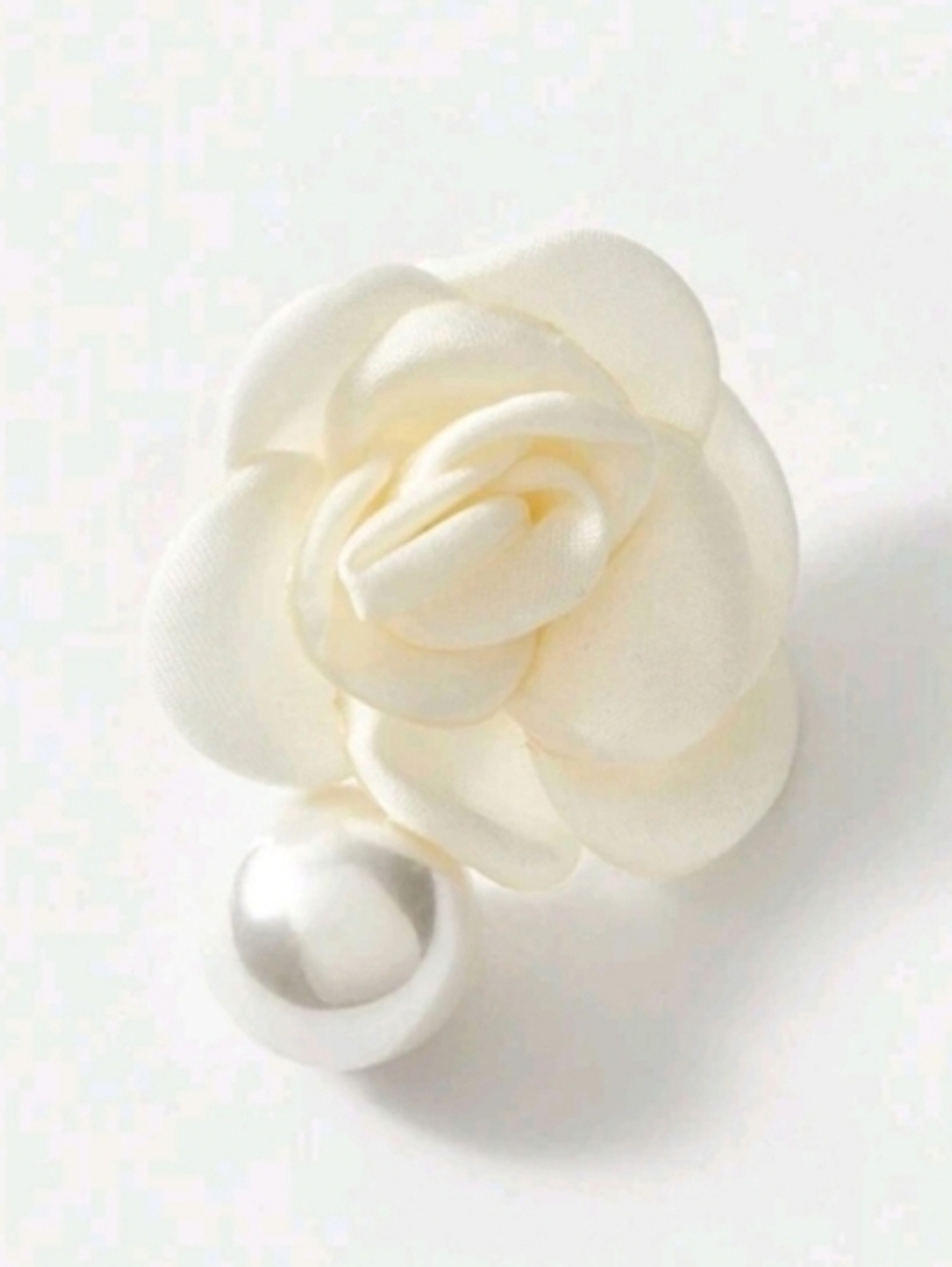 NWT Handmade Elegant Dangling Pearl Soft Ivory Rose Petal Drop Earrings - Picture 9 of 10